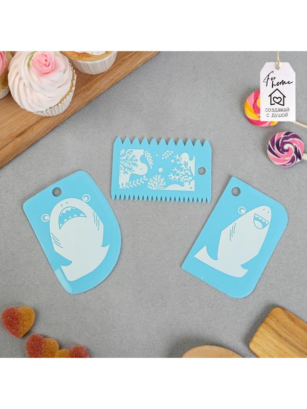 Набор кондитерских шпателей KONFINETTA «Море» 11,5×8 см, 11.2×6.5 см, 10×7 см, 3 шт