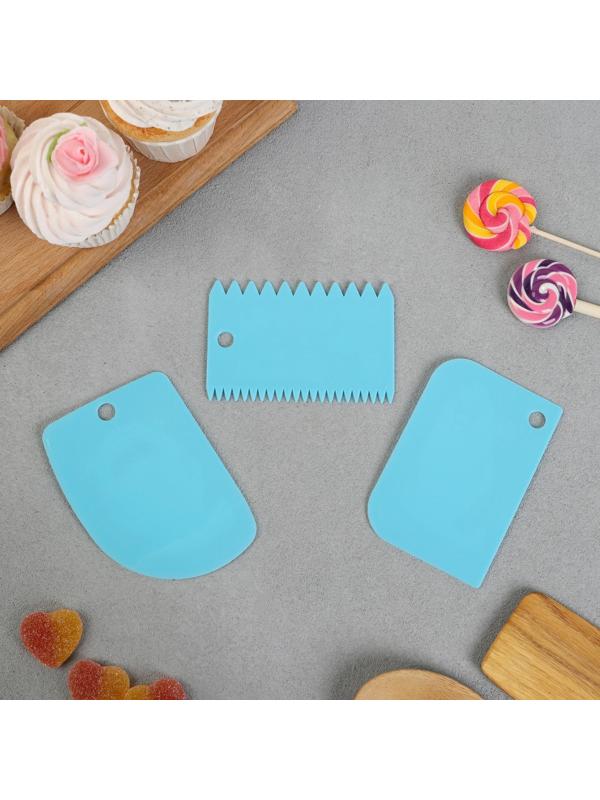 Набор кондитерских шпателей KONFINETTA «Море» 11,5×8 см, 11.2×6.5 см, 10×7 см, 3 шт