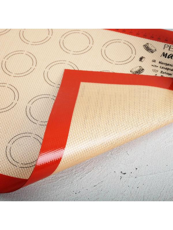 Армированный  коврик для выпечки «Макаруномания», 30 х 40 см