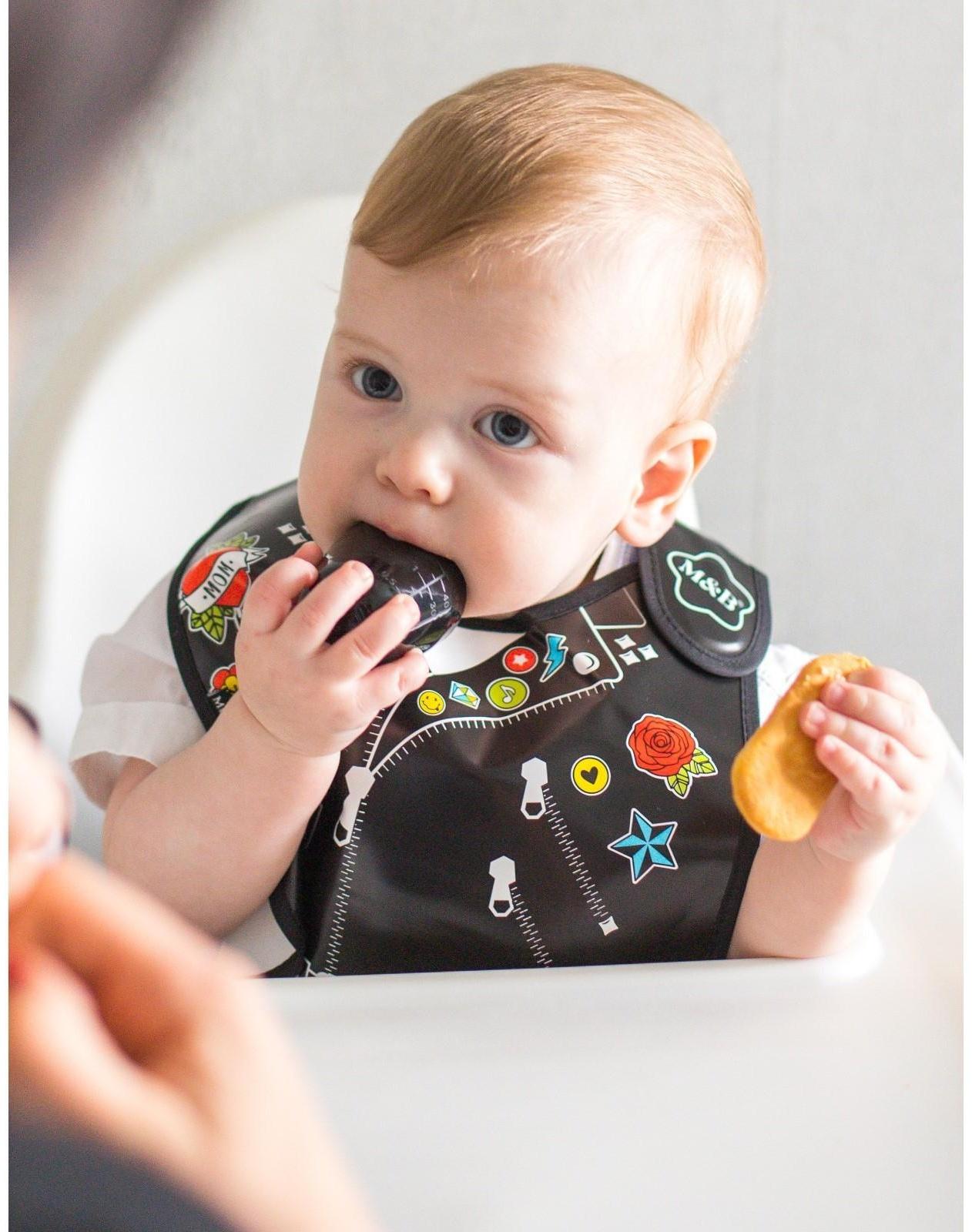 Нагрудник для кормления «Rock star» непромокаемый на липучке, с карманом