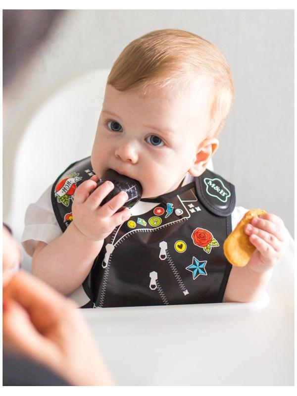 Нагрудник для кормления «Rock star» непромокаемый на липучке, с карманом