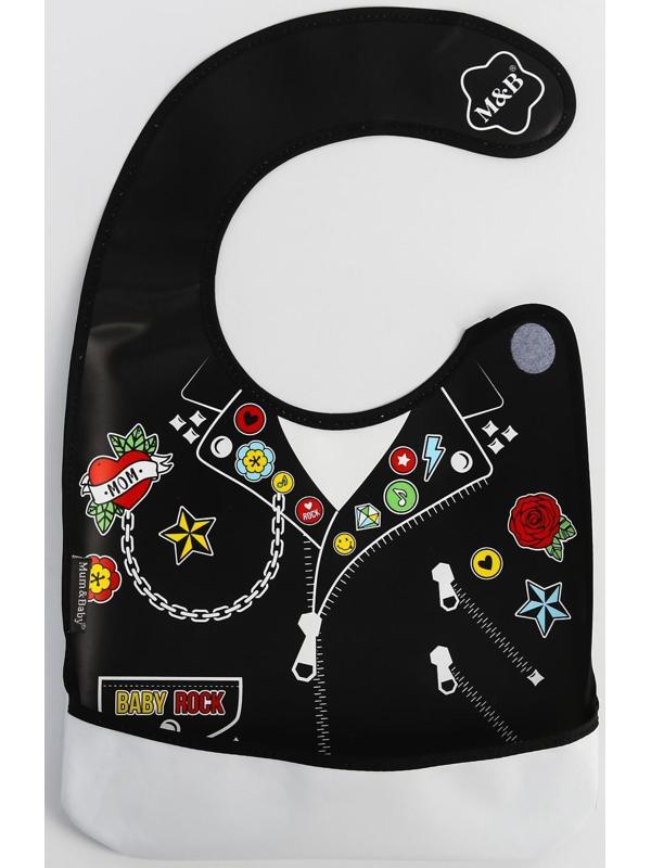 Нагрудник для кормления «Rock star» непромокаемый на липучке, с карманом