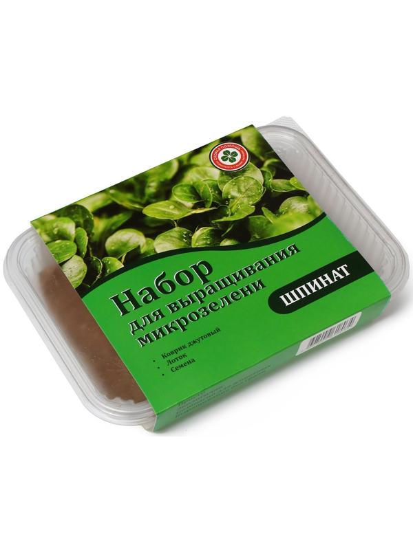 Набор для выращивания микрозелени My Greens: шпинат, лоток, джутовый коврик