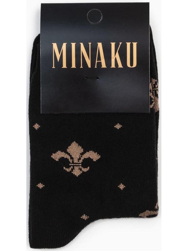 Носки MINAKU «Королевская лилия», цвет чёрный, размер 40-41 (27 см)