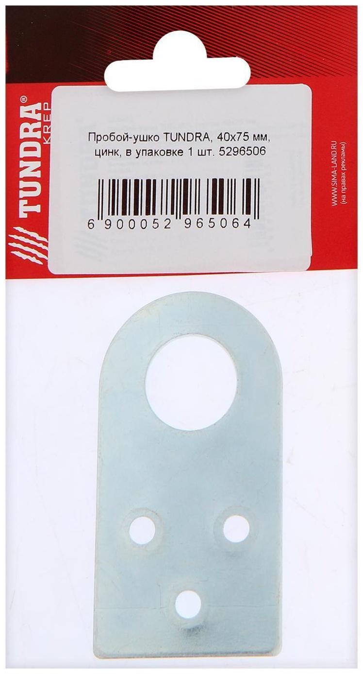 Пробой-ушко ТУНДРА krep, 40х75 мм, цинк, в упаковке 1 шт.