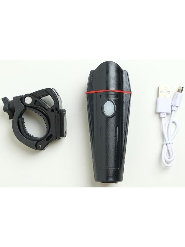 Фонарь велосипедный передний, 5 Вт, 200 лм, 1500 мАч, 4 режима, USB