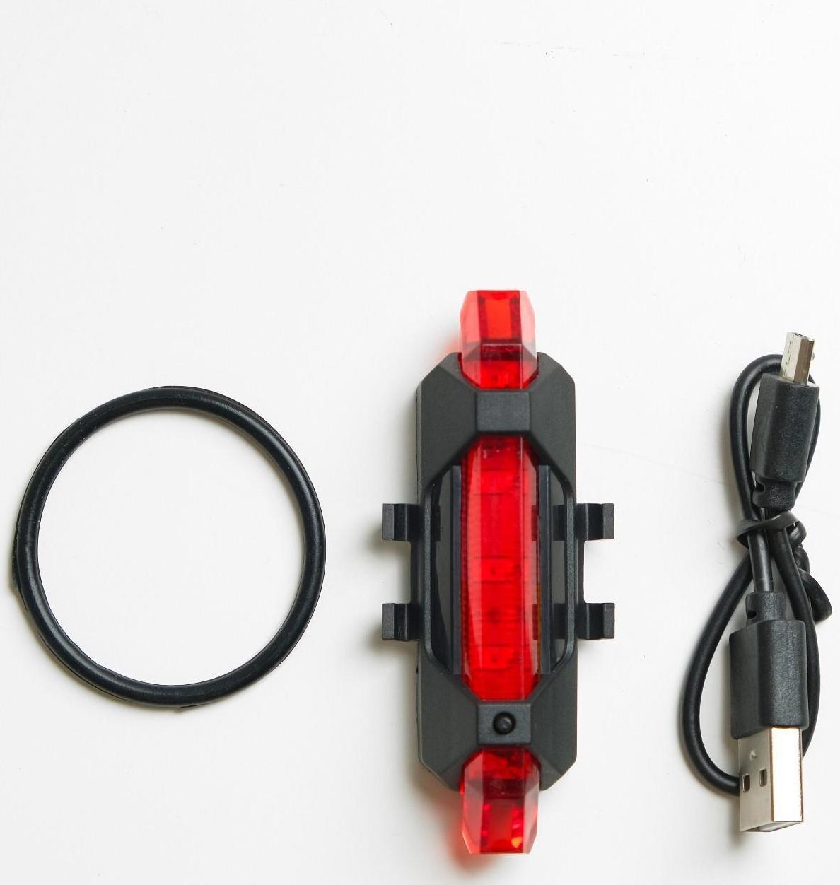 Фонарь велосипедный аккумуляторный, влагозащищённый, 400 мАч, 5 led, 30 лм, 4 режима