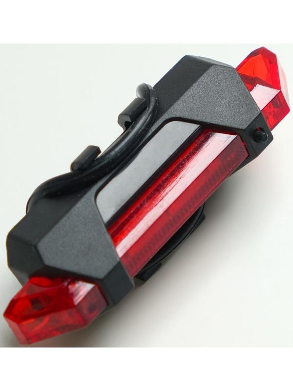 Фонарь велосипедный аккумуляторный, влагозащищённый, 400 мАч, 5 led, 30 лм, 4 режима