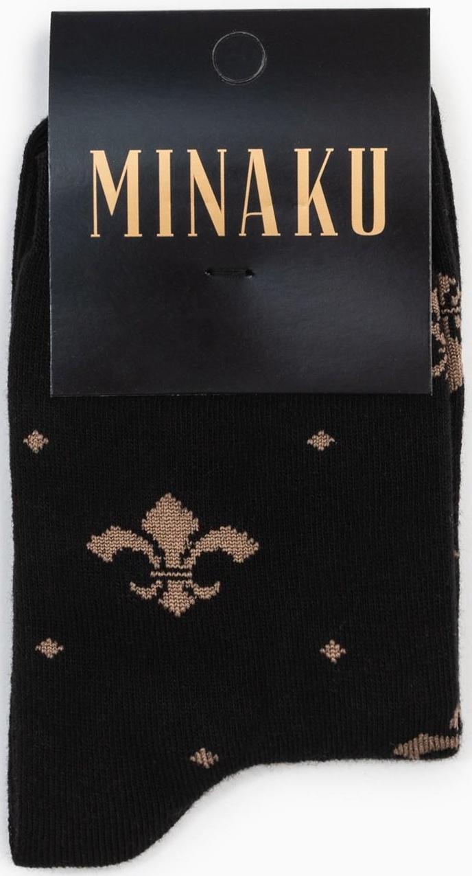 Носки MINAKU «Королевская лилия», цвет чёрный, размер 42-43 (29 см)