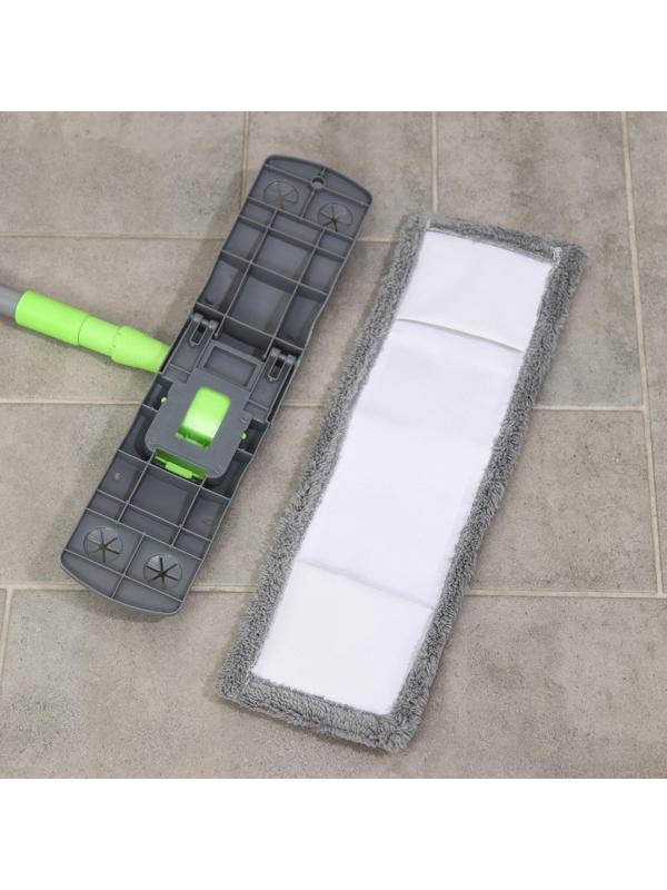 Швабра для мытья пола плоская Доляна, насадка из микрофибры 42×12 см, телескопическая ручка 73-124 см