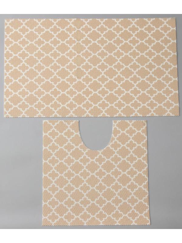 Набор ковриков для ванны и туалета, 2 шт: 50×52, 50×85 см, ПВХ