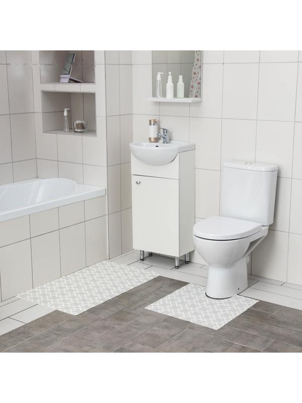 Набор ковриков для ванны и туалета, 2 шт: 50×52, 50×85 см, ПВХ