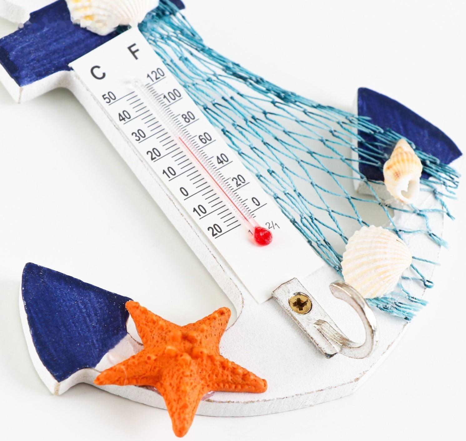 Якорь интерьерный с термометром 12,5*9*2см, микс