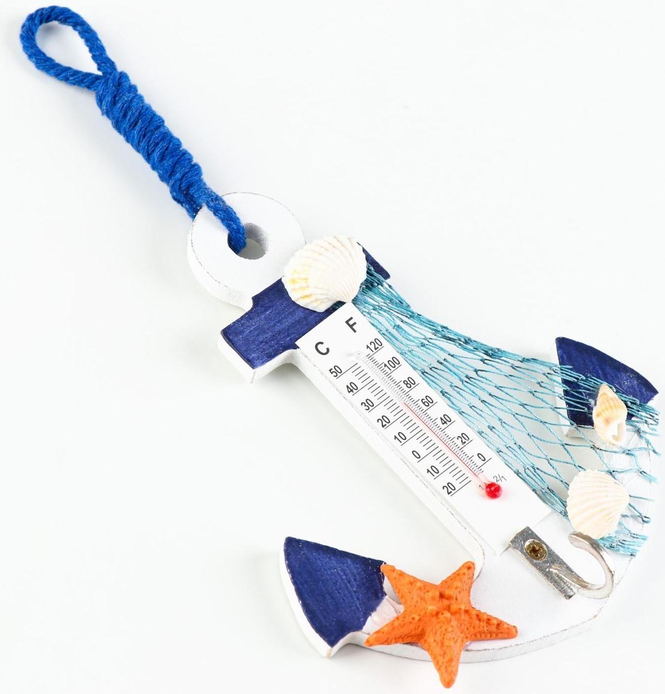 Якорь интерьерный с термометром 12,5*9*2см, микс