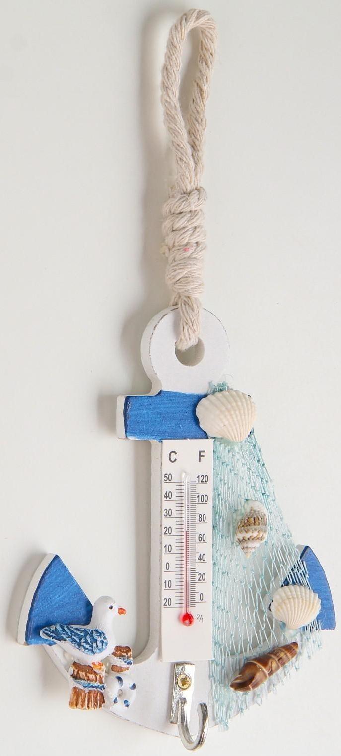 Якорь интерьерный с термометром 12,5*9*2см, микс