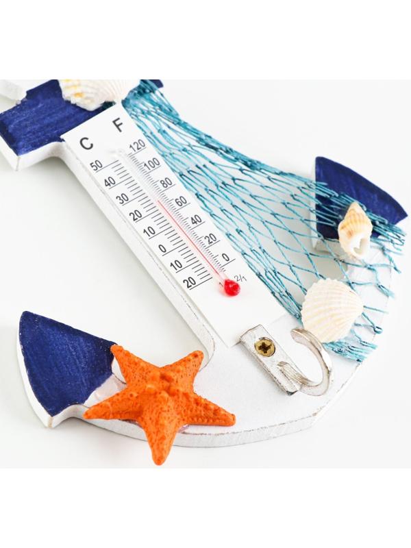 Якорь интерьерный с термометром 12,5*9*2см, микс