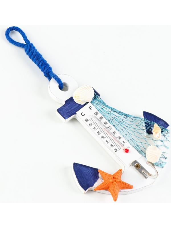 Якорь интерьерный с термометром 12,5*9*2см, микс