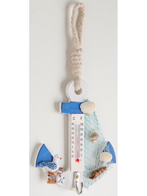 Якорь интерьерный с термометром 12,5*9*2см, микс