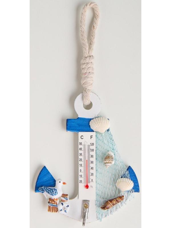 Якорь интерьерный с термометром 12,5*9*2см, микс