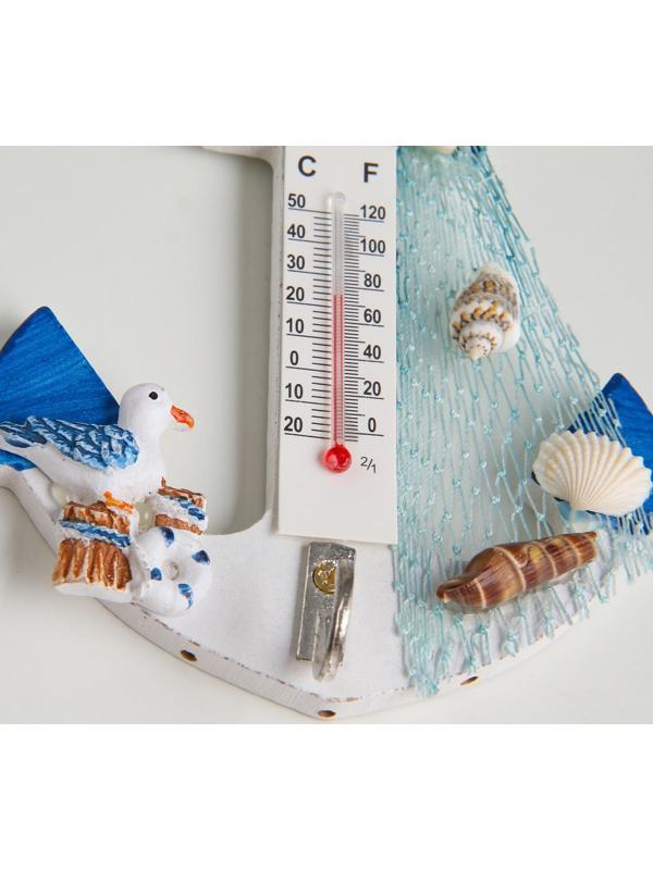 Якорь интерьерный с термометром 12,5*9*2см, микс