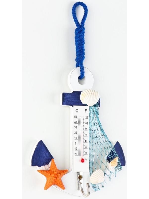 Якорь интерьерный с термометром 12,5*9*2см, микс