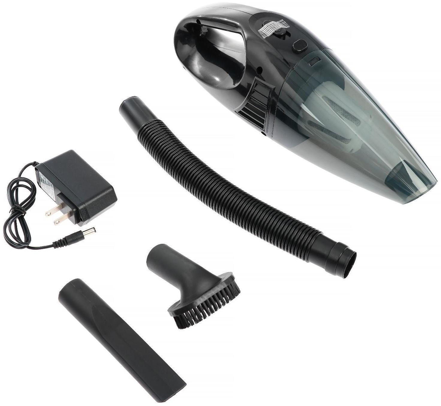 Пылесос автомобильный CARTAGE, беспроводной, 3 насадки, 120 Вт, 12 В, черный