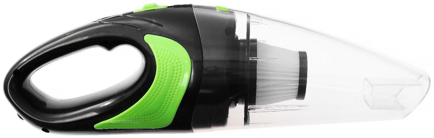 Пылесос автомобильный CARTAGE, беспроводной, 3 насадки, 130 Вт, 12 В, черно-зеленый