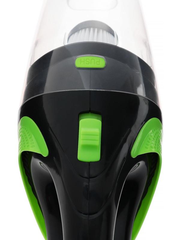 Пылесос автомобильный CARTAGE, беспроводной, 3 насадки, 130 Вт, 12 В, черно-зеленый