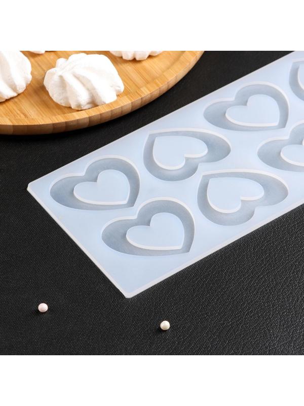 Силиконовый коврик для айстинга «Любовь», 8 ячеек, 24×11×0,3 см, цвет прозрачный