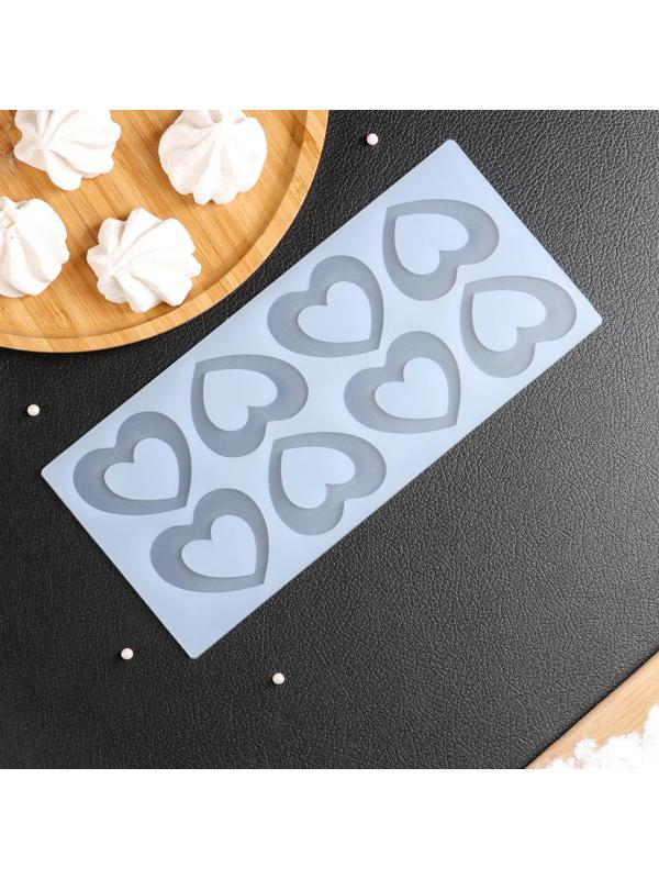 Силиконовый коврик для айстинга «Любовь», 8 ячеек, 24×11×0,3 см, цвет прозрачный