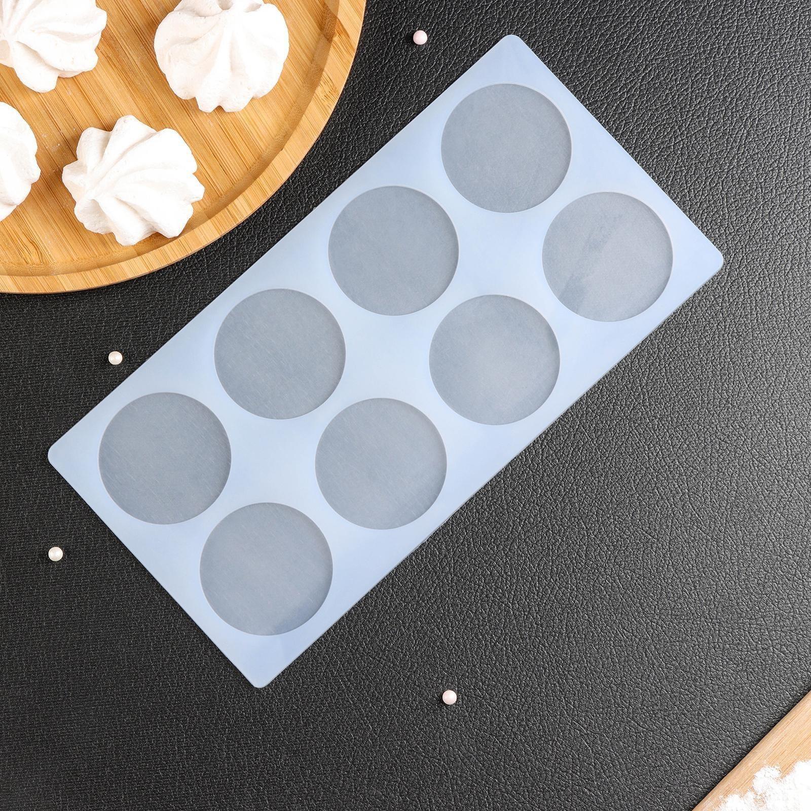 Силиконовый коврик для айстинга «Круг», 8 ячеек, 23,5×12×0,3 см, цвет прозрачный