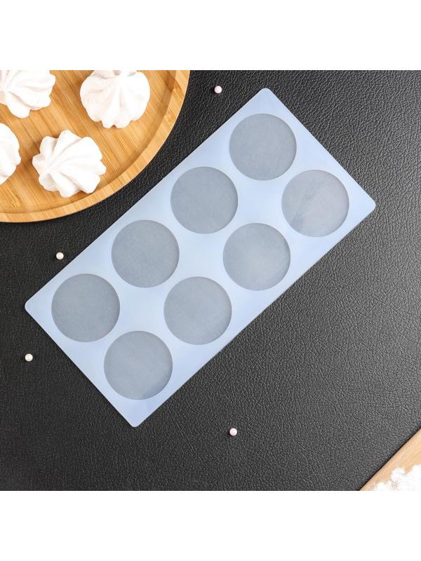 Силиконовый коврик для айстинга «Круг», 8 ячеек, 23,5×12×0,3 см, цвет прозрачный