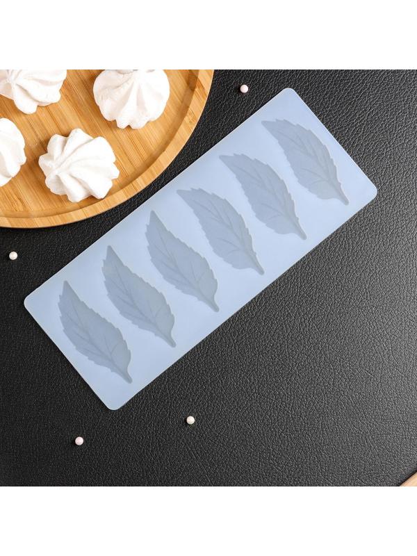 Силиконовый коврик для айстинга «Листочки», 6 ячеек, 22×9×0,3 см, цвет прозрачный