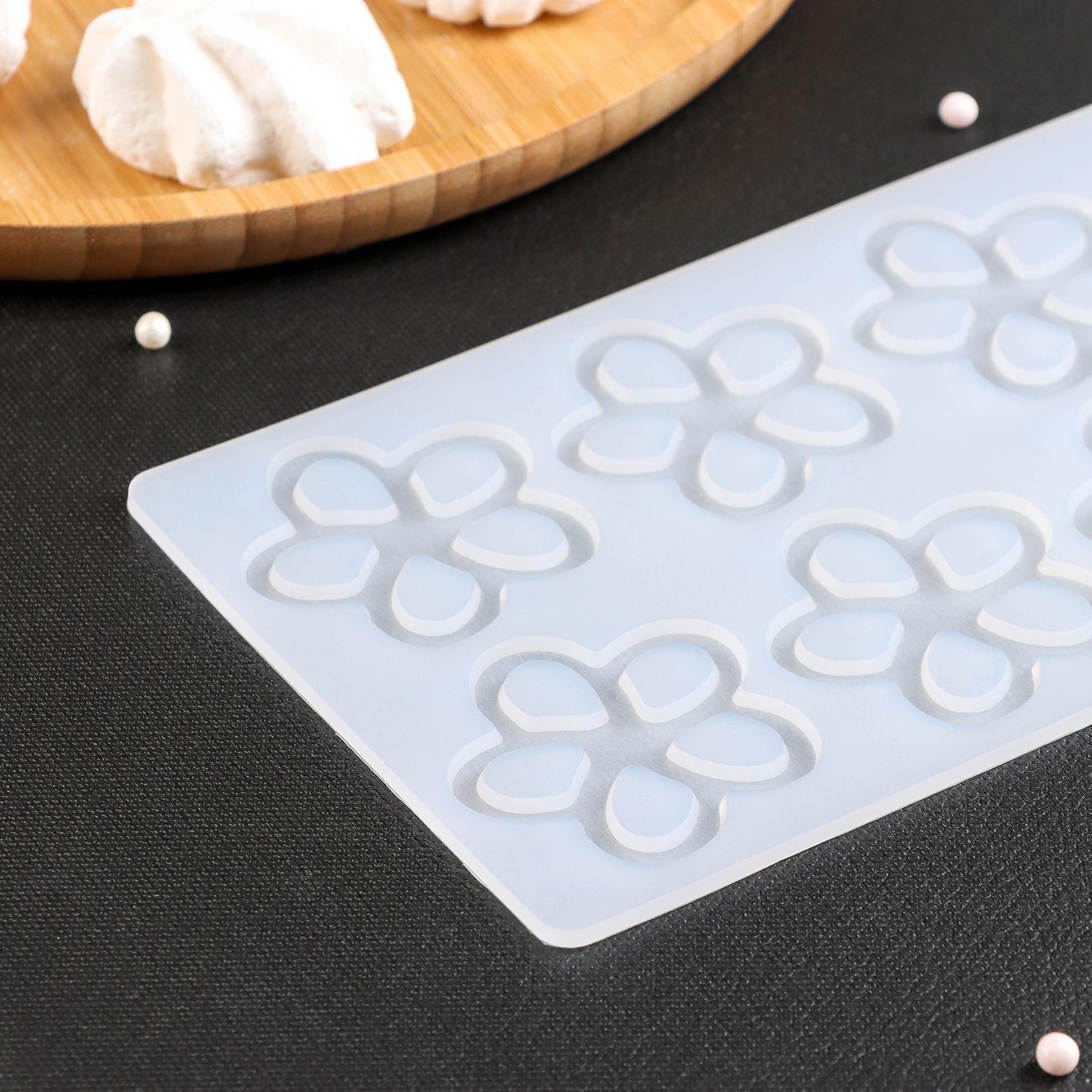 Силиконовый коврик для айстинга «Цветочки», 8 ячеек, 21×11×0,3 см, цвет прозрачный