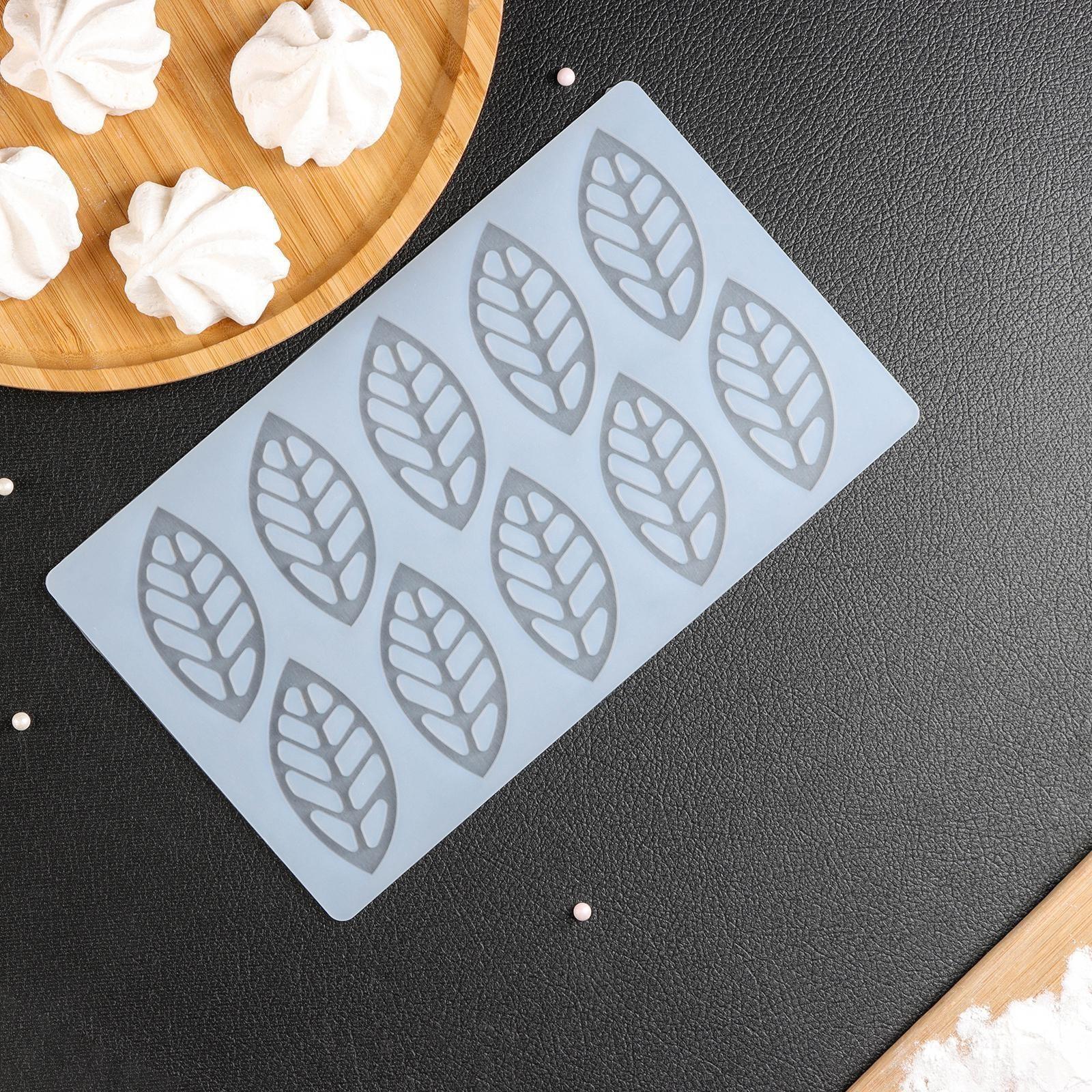 Силиконовый коврик для айстинга «Листья вишни», 10 ячеек, 23×13×0,3 см, цвет прозрачный