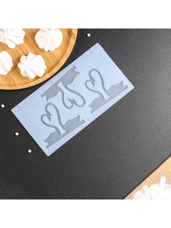 Силиконовый коврик для айстинга «Пара лебедей», 3 ячейки, 20×10,5×0,3 см, цвет прозрачный