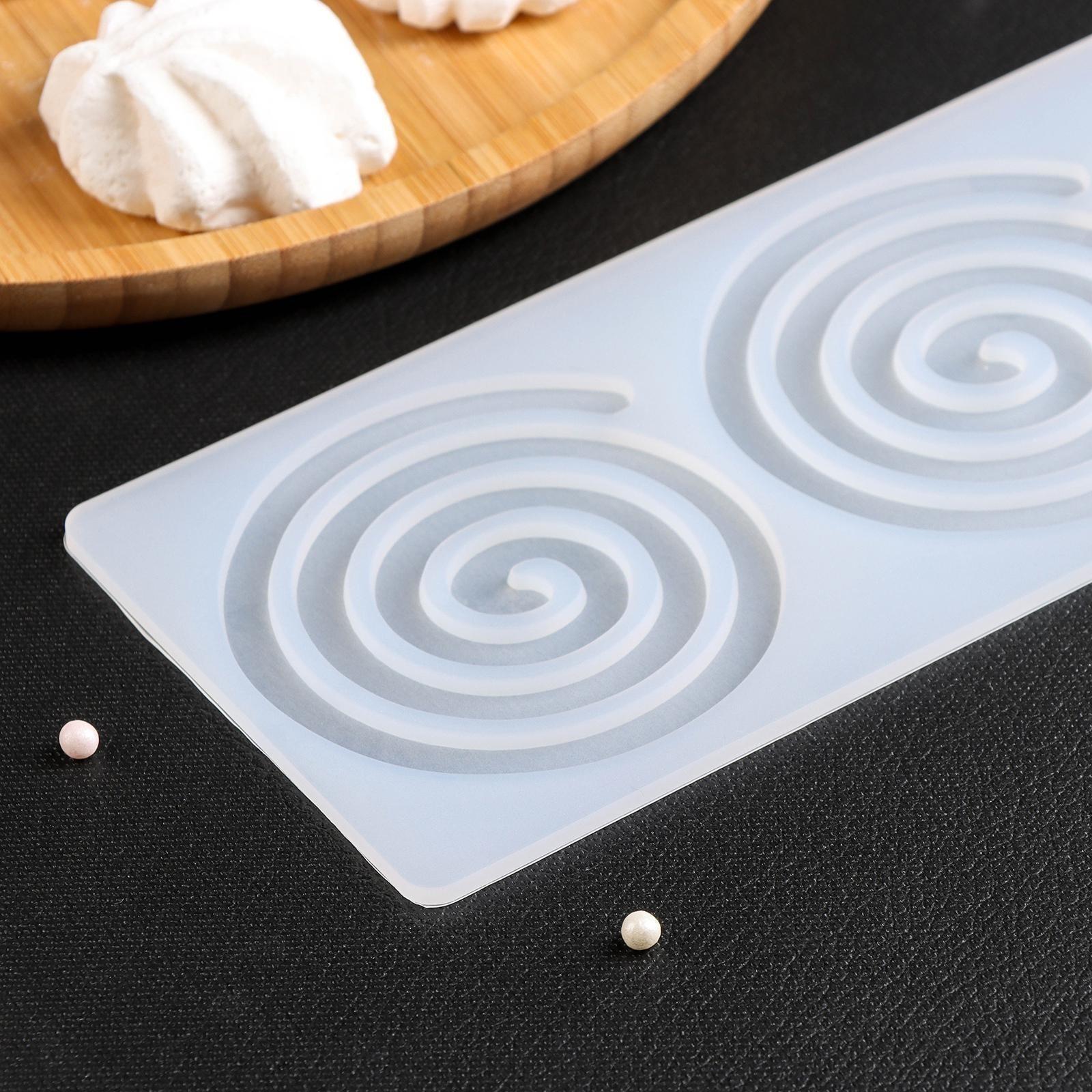 Силиконовый коврик для айстинга «Спираль», 3 ячейки, 24,5×9×0,3 см, цвет прозрачный