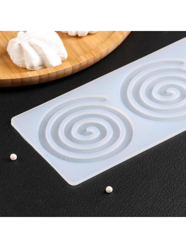 Силиконовый коврик для айстинга «Спираль», 3 ячейки, 24,5×9×0,3 см, цвет прозрачный