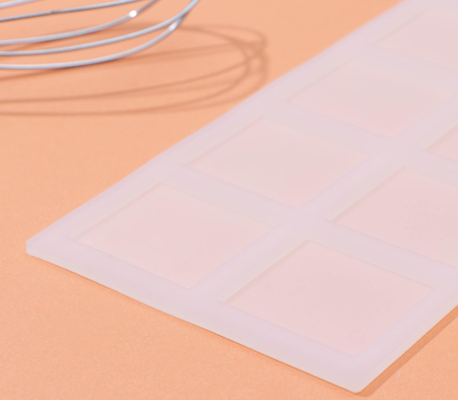 Силиконовый коврик для айстинга «Квадрат», 8 ячеек, 22,5×11×0,3 см, цвет прозрачный