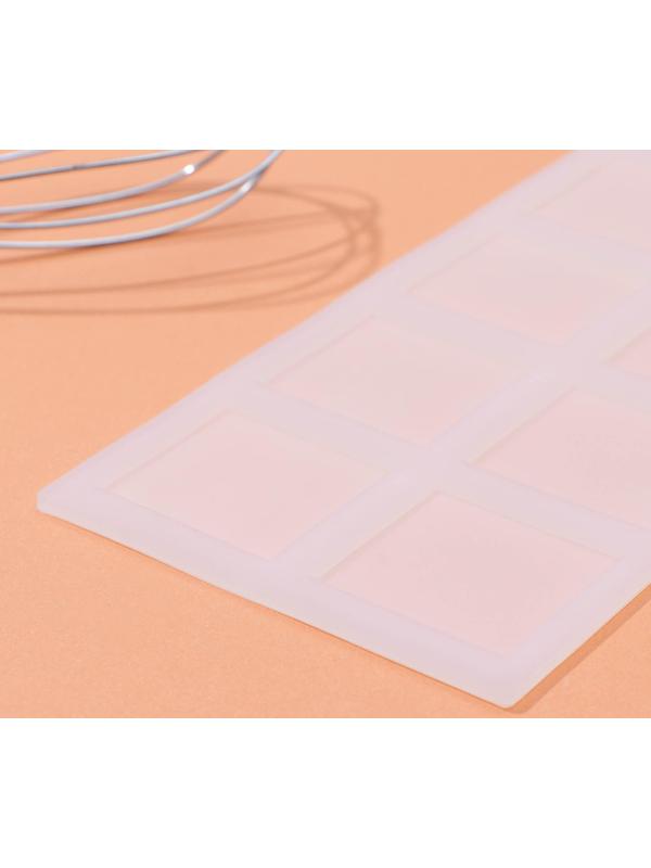 Силиконовый коврик для айстинга «Квадрат», 8 ячеек, 22,5×11×0,3 см, цвет прозрачный