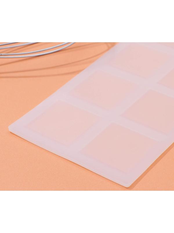 Силиконовый коврик для айстинга «Квадрат», 8 ячеек, 22,5×11×0,3 см, цвет прозрачный