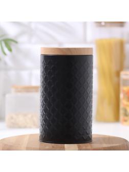 Банка для сыпучих продуктов «Сканди», 19×10,5 см, цвет чёрный