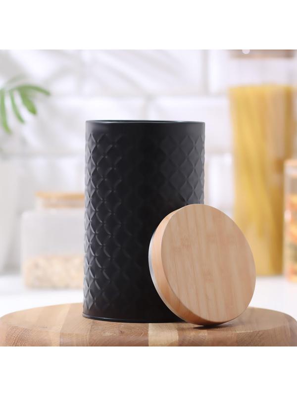 Банка для сыпучих продуктов «Сканди», 19×10,5 см, цвет чёрный