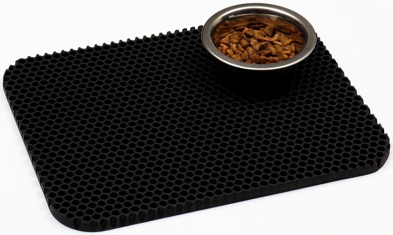 Коврик для животных EVA, ячеиистый, 27 х 34 см, черный