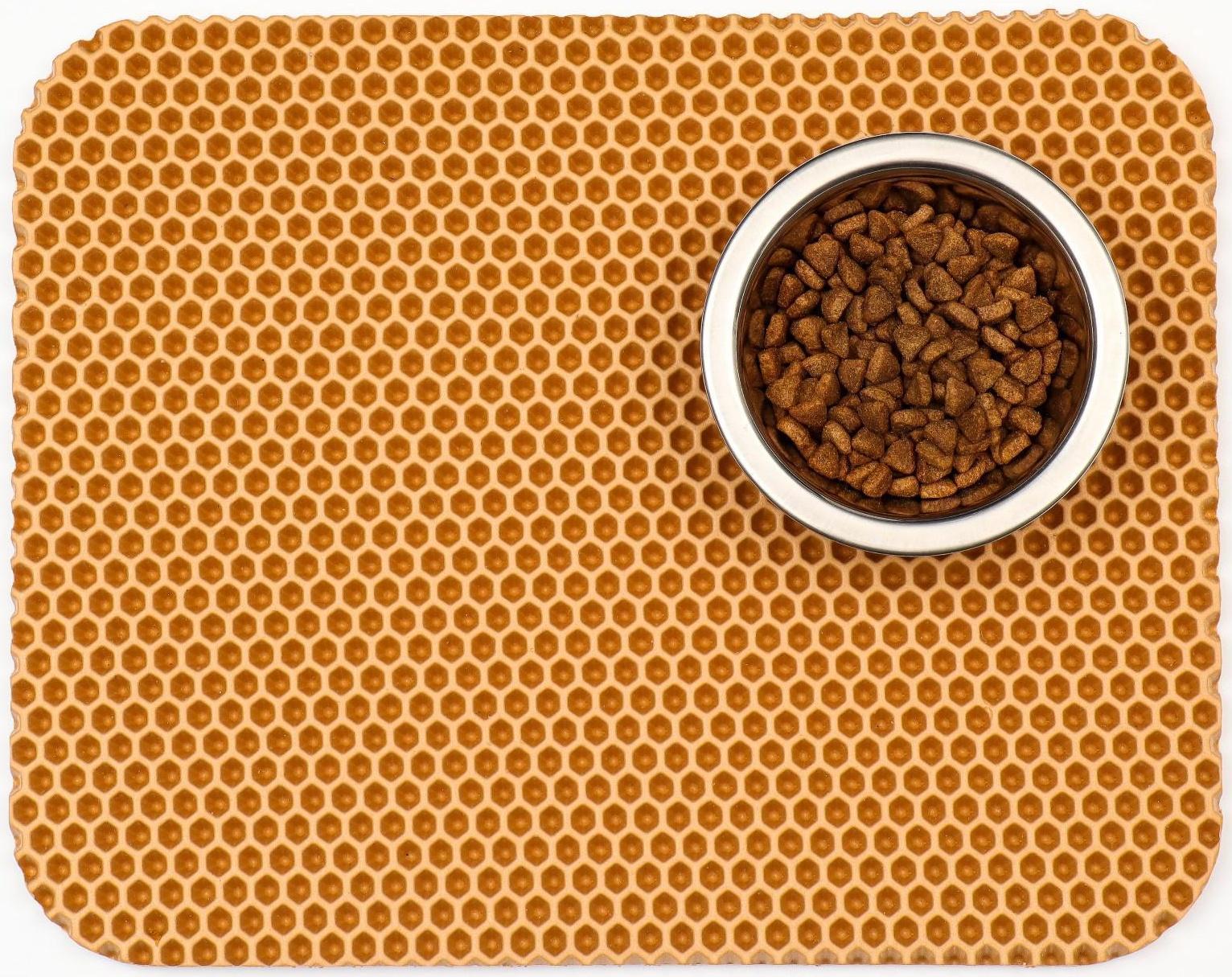 Коврик для животных EVA, ячеиистый, 27 х 34 см, бежевый