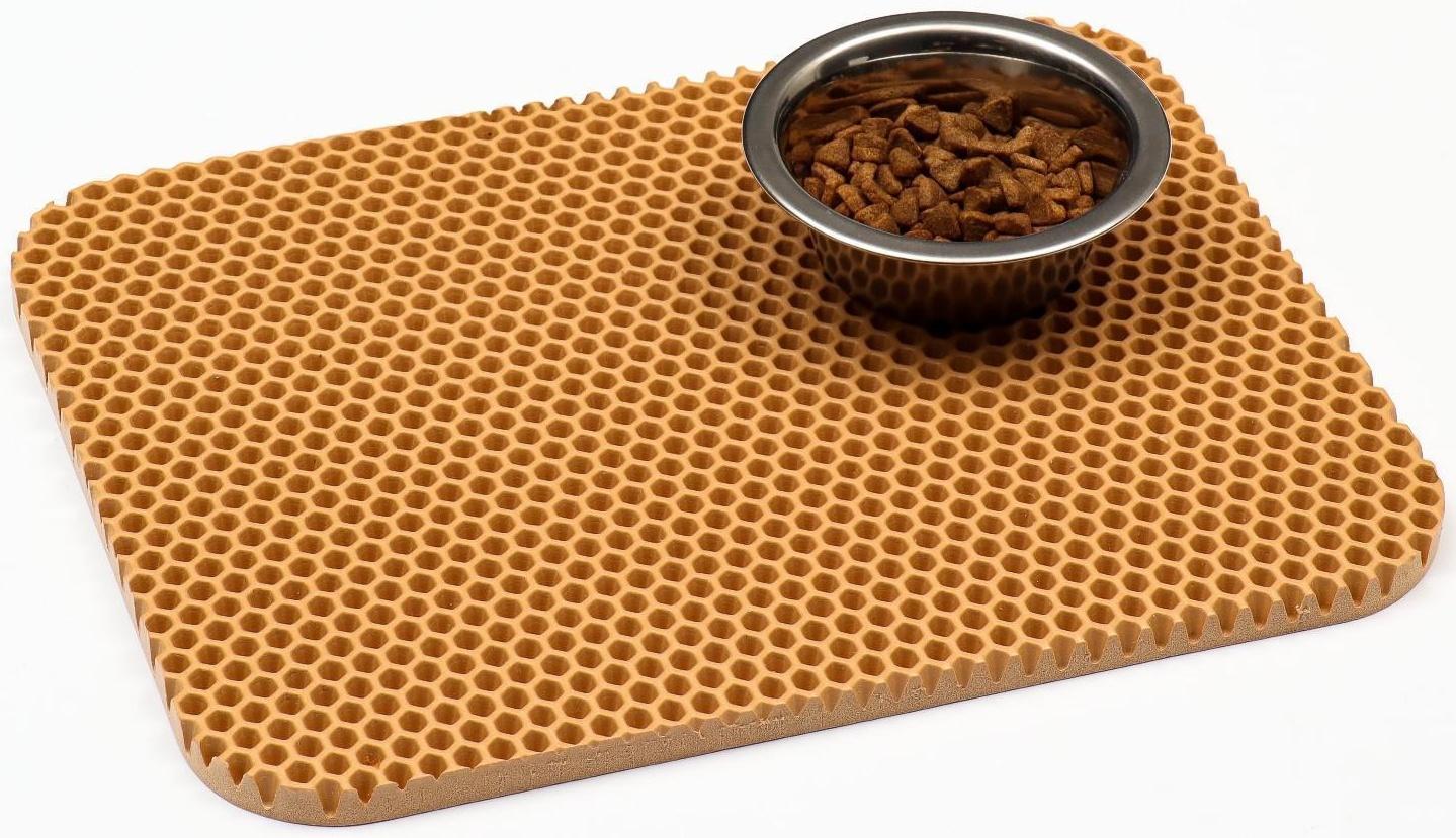 Коврик для животных EVA, ячеиистый, 27 х 34 см, бежевый