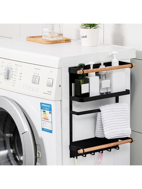 Держатель для кухонных принадлежностей на магните Доляна, 6 крючков, 4 направляющих, 34×24,5×34 см, цвет коричневый