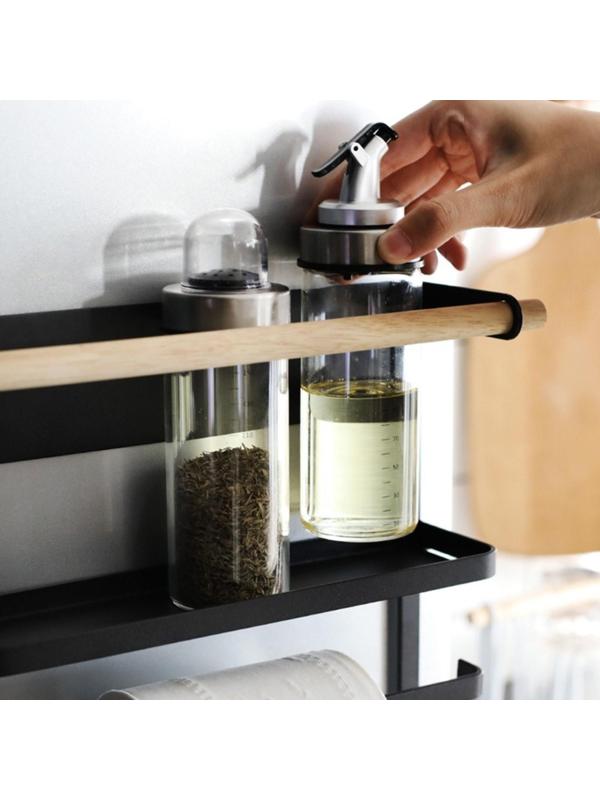 Держатель для кухонных принадлежностей на магните Доляна, 6 крючков, 4 направляющих, 34×24,5×34 см, цвет коричневый