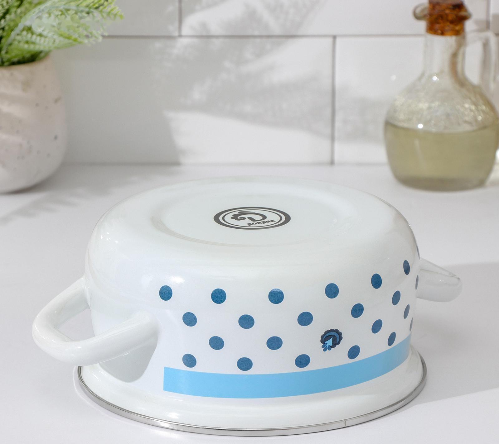 Кастрюля Доляна «Свиристель», 1,5 л, стеклянная крышка, индукция, цвет белый