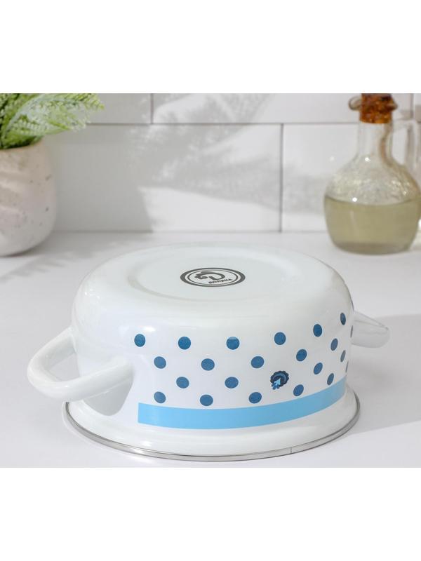 Кастрюля Доляна «Свиристель», 1,5 л, стеклянная крышка, индукция, цвет белый